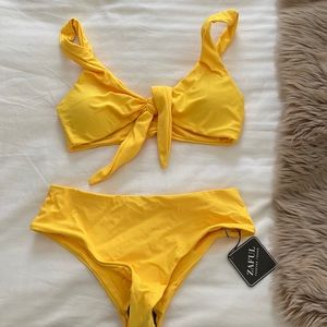 Womens yellow bikini.